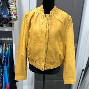 J. Crew Yellow Leather Jacket
